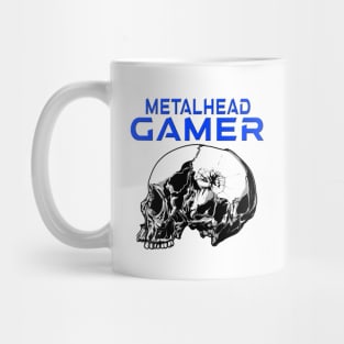 Metalhead Gamer Side Skull Blue Mug